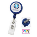 MaxLabel Round Custom Badge Reels w Swivel Clip, Solid Colors